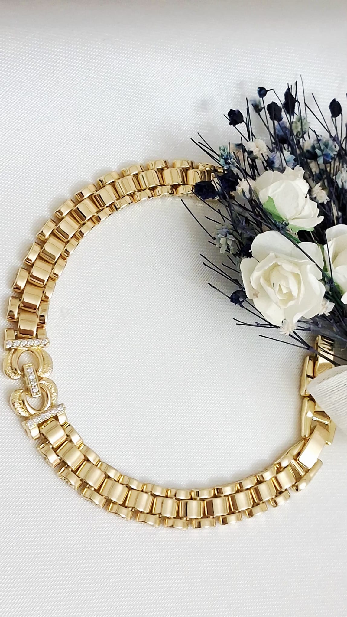 XUPING Bileklik - Kare Kilit Detaylı ve Baget Taşlı